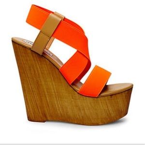 Orange Steve Madden Wedges